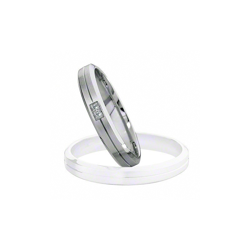 Alliance Saint MAURICE Light 3,5mm - OR Blanc - 2 diamants