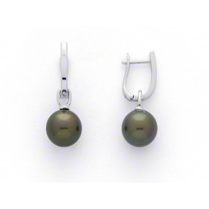 Créoles Perles de culture de Tahiti 8,5-9 mm rondes Or blanc