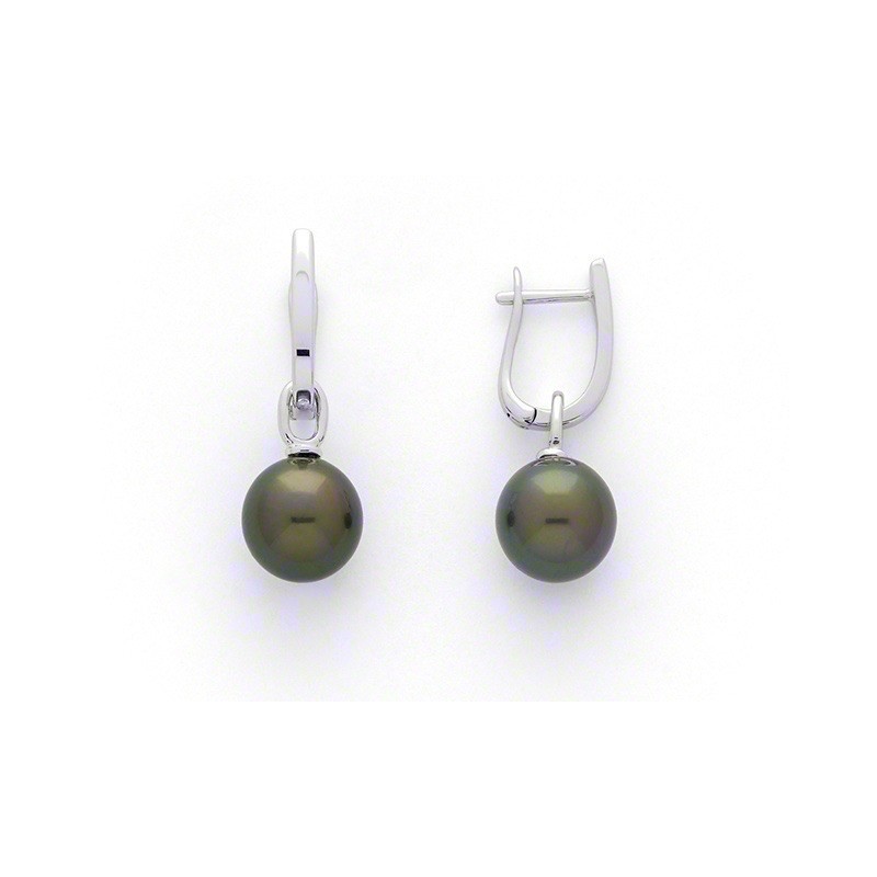 Créoles Perles de culture de Tahiti 8,5-9 mm rondes Or blanc
