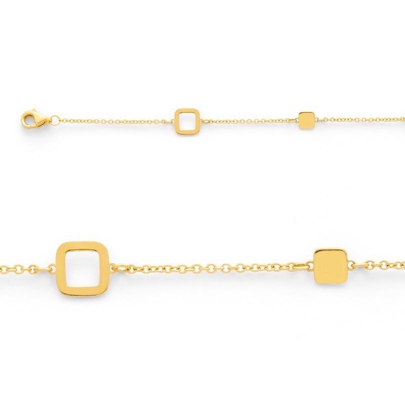 Bracelet maille Petits carrés 4 et 6mm Or jaune