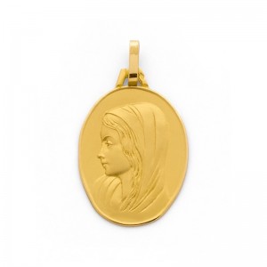 Médaille Vierge ovale 20mm Or jaune