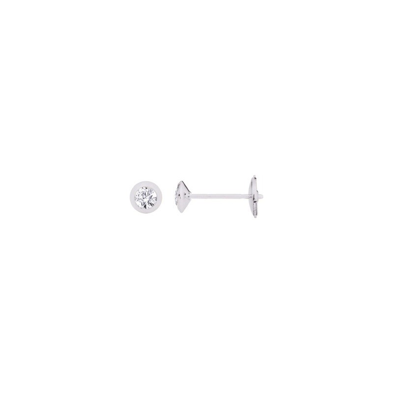 Boutons d'oreilles Diamants 0,28 Carat G SI serti clos Or blanc