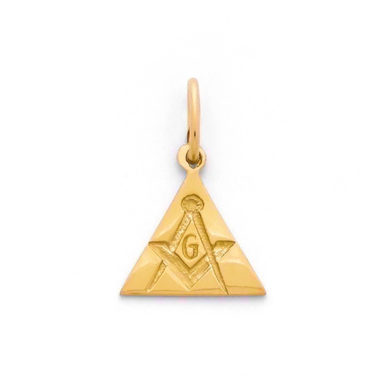 Pendentif symbolique triangle gravé Compagnon Or jaune