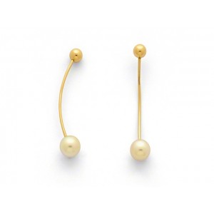 Boucles d'oreilles Perles de culture Akoya Japon ronde 7,5-8 mm boule 5mm