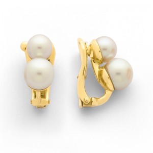 Boucles d'oreilles Perles de culture Akoya Japon ronde 6,5 et 8mm Or jaune