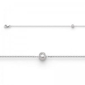Bracelet joaillerie Diamants 0,12 Carat serti clos Or blanc