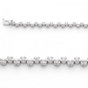 Bracelet Diamants 3,08 Carats G VS en quinconce Or blanc