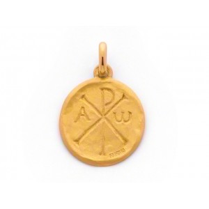 Médaille Becker symbole chrétien chrisme 20mm Or jaune