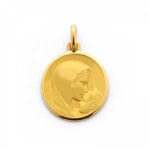 Médaille Becker Vierge Le baiser 20mm Or jaune