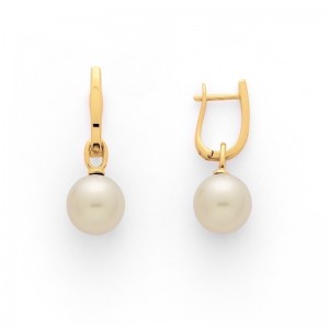 Boucles d'oreilles Perles de culture Akoya Japon ronde 8-8,5 mm Or jaune