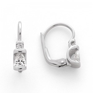 Boucles d'oreilles Diamants 0,67 Carat G VS taille poire Or blanc
