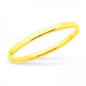 Bracelet rigide ouvrant uni fil forme ovale 6mm Or jaune