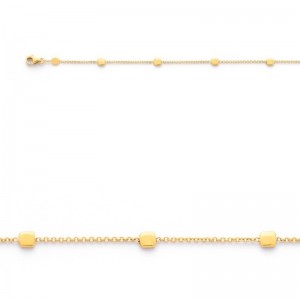 Bracelet mailles Forçat "petits carrés" 3,8mm Or jaune