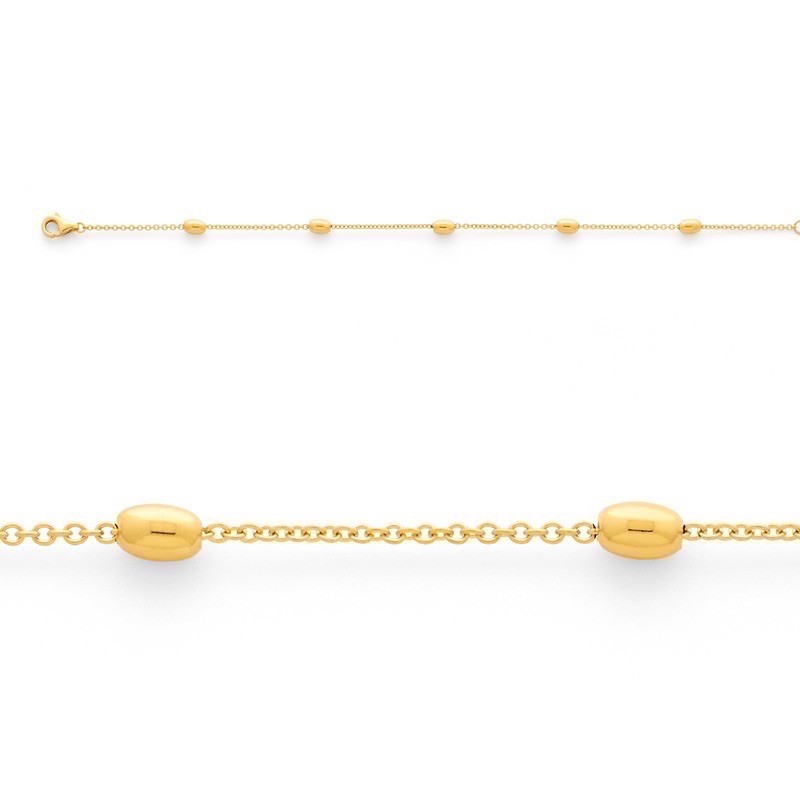 Bracelet mailles Forçat et Olives 3mm Or jaune