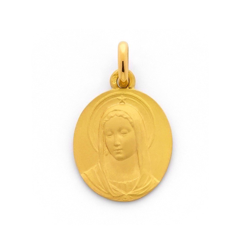 Médaille Becker Vierge Maris Stella 18mm Or jaune