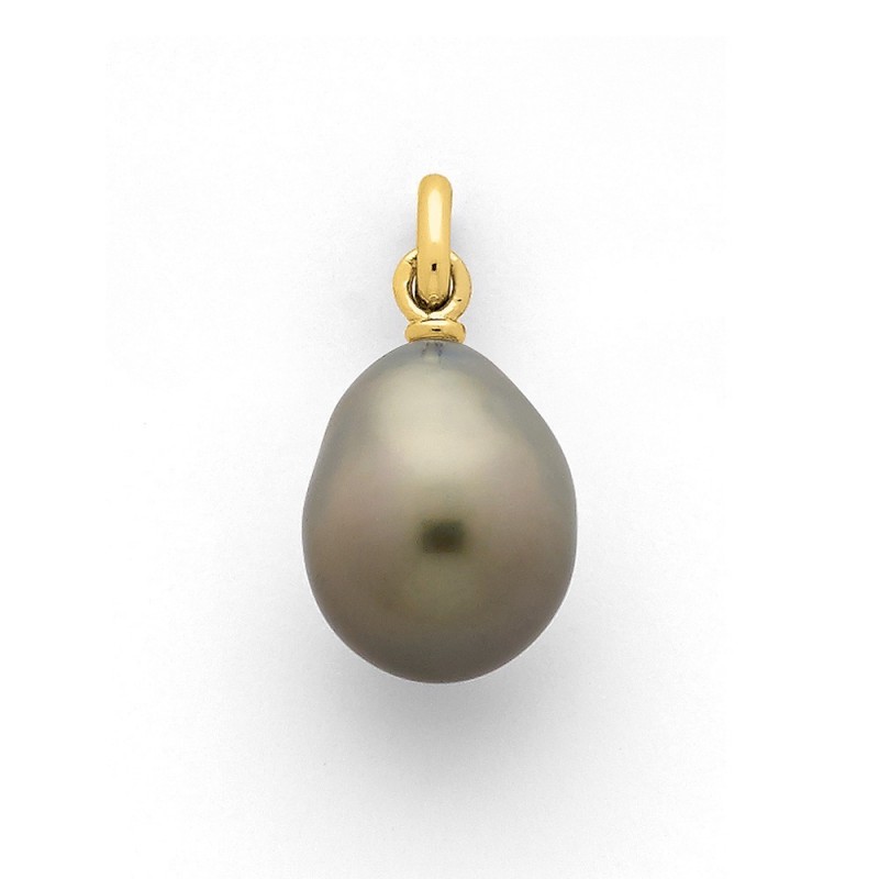 Pendentif Perle de Tahiti poire 9,5mm Or jaune