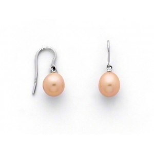 Boucles d'oreilles Perles de culture poire 8,5-9mm sur Or blanc-1