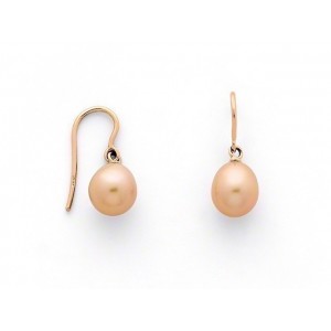 Boucles d'oreilles Perles de culture poire 8,5-9mm sur Or rose