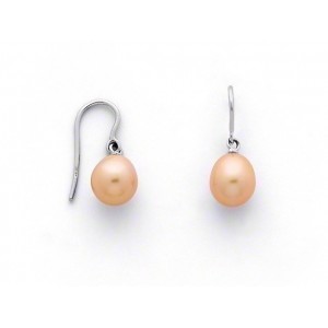 Boucles d'oreilles Perles de culture poire 9,5-10mm sur Or blanc