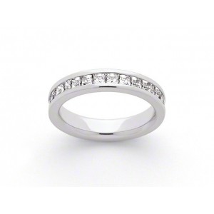 Alliance diamants tour complet Or Audace 2,50ct Serti rail Princesses