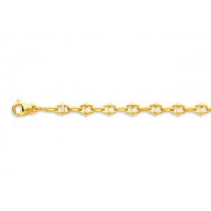Bracelet mailles Marine alternée 5,4mm Or jaune