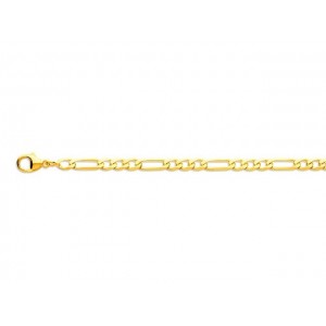 Collier maille alterné 1/3 plat 4mm Or jaune