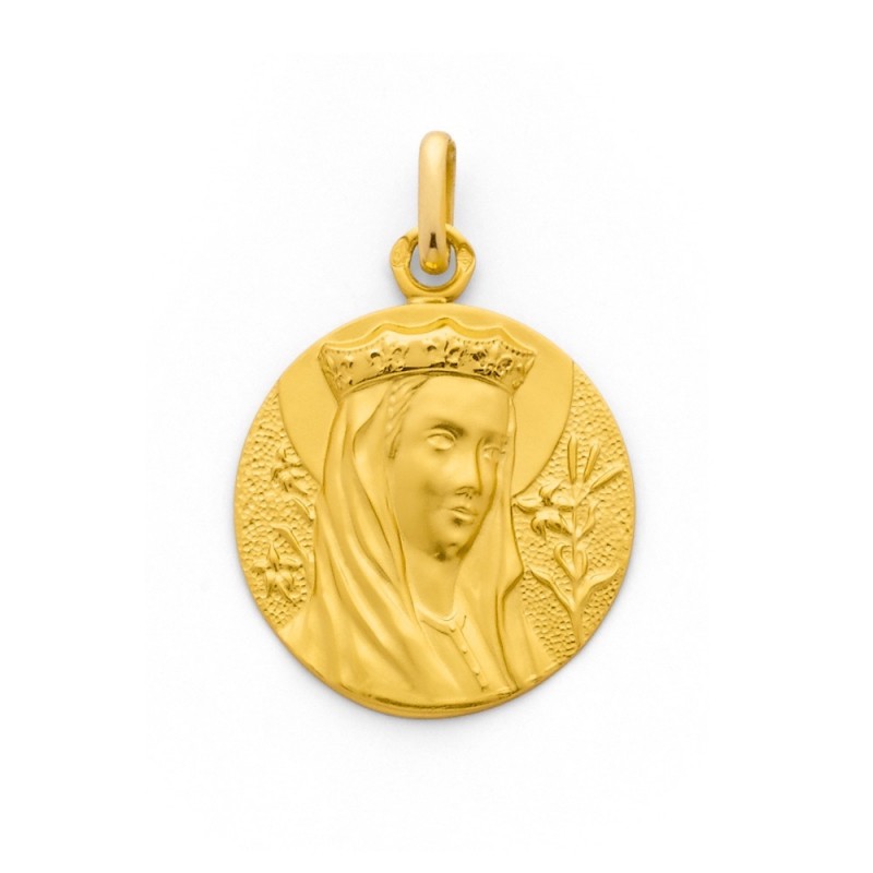 Médaille Vierge couronnée 20mm Or jaune