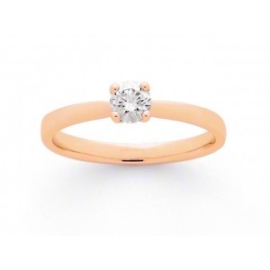 Solitaire Diamant 0,25 Carat F VS 4 griffes Or rose