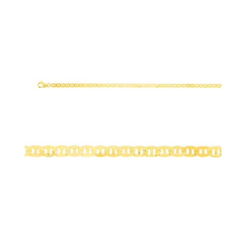 Bracelet mailles marine plate 3mm Or jaune
