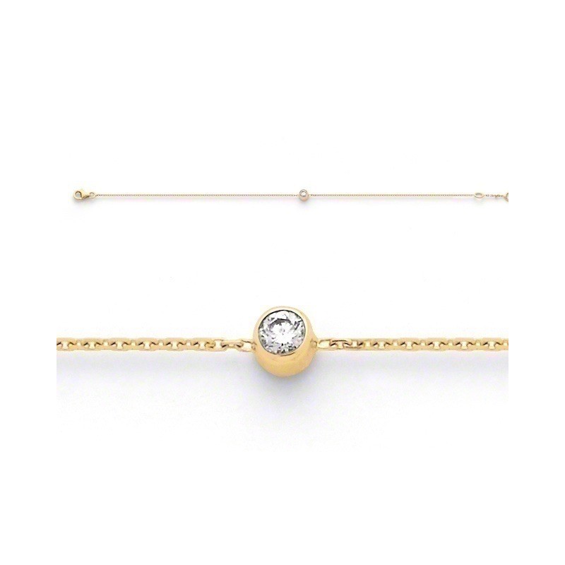 Bracelet joaillerie Diamants 0,12 Carat serti clos Or jaune