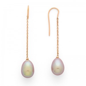 Boucles d'oreilles Perles de culture poire 9,5-10 mm Or rose