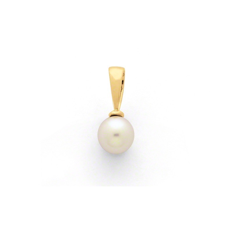 Pendentif perle de culture Akoya Japon ronde 7-7,5mm Or jaune